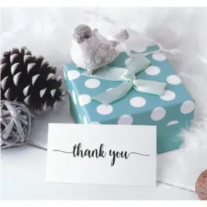 Elegant Thank You Cards – White Minimalist Design with Stylish Script Text